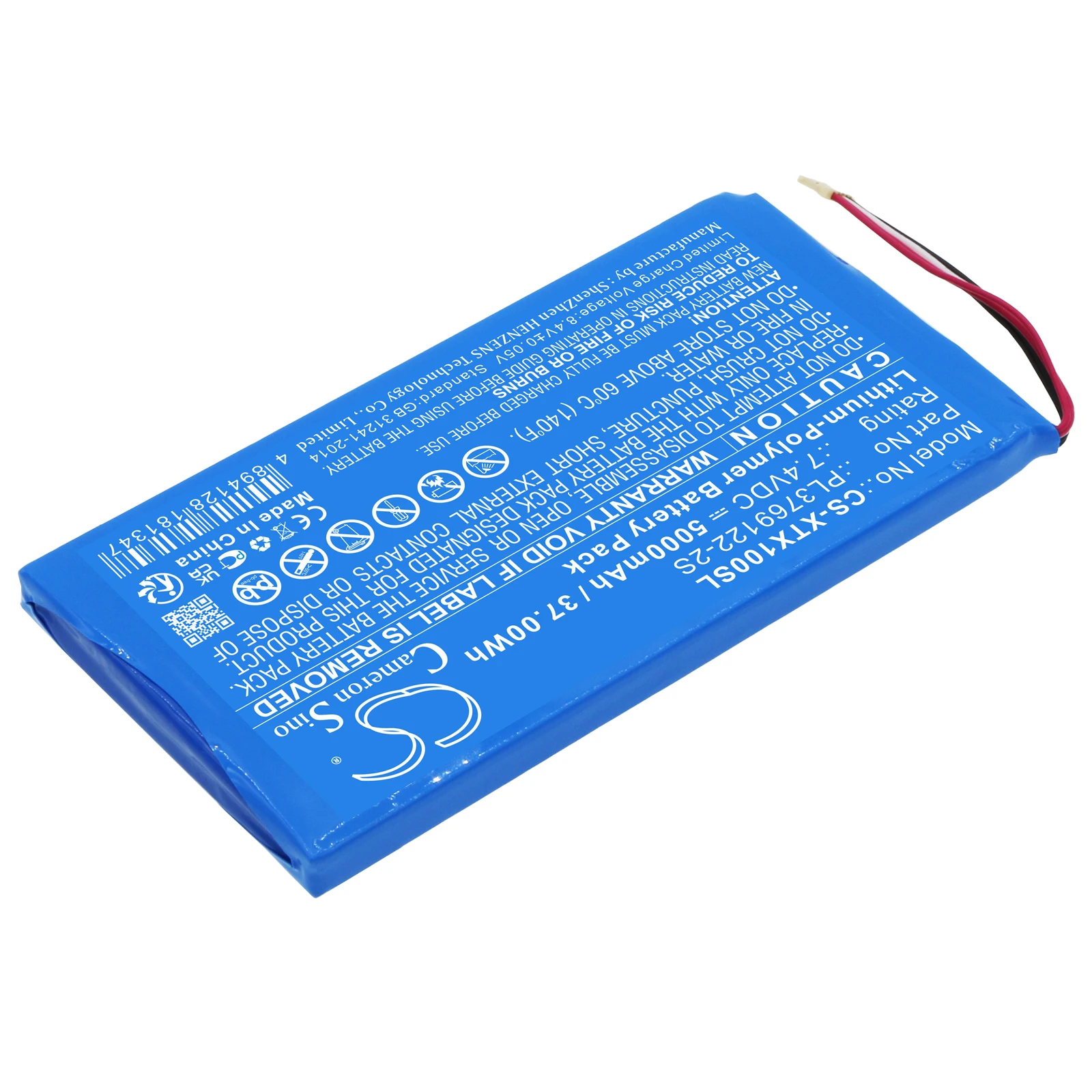 Diagnostic Scanner Battery For  XTOOL PL3769122-2S  X100 Pad 2 Pro Volts 7.4  Capacity 5000mAh / 37.00Wh