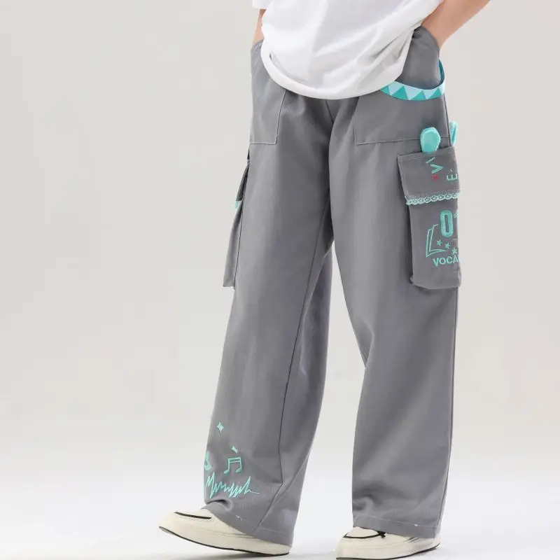 Cute Hatsune Miku Summer Multifunctional Comfortable Straight Overalls Cartoon Anime Fashionable Comfortable Casual Pants