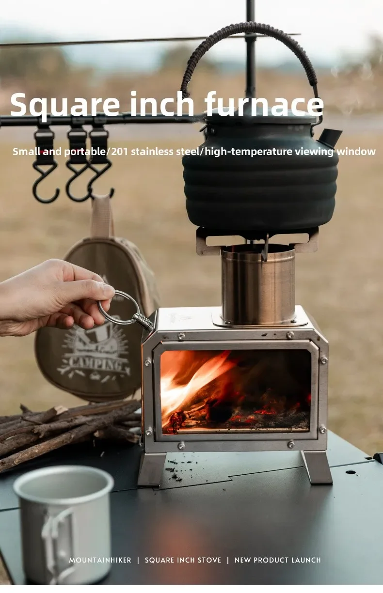 MOUNTAINHIKER 薪バーナーストーブポータブル薪スクエアストーブ