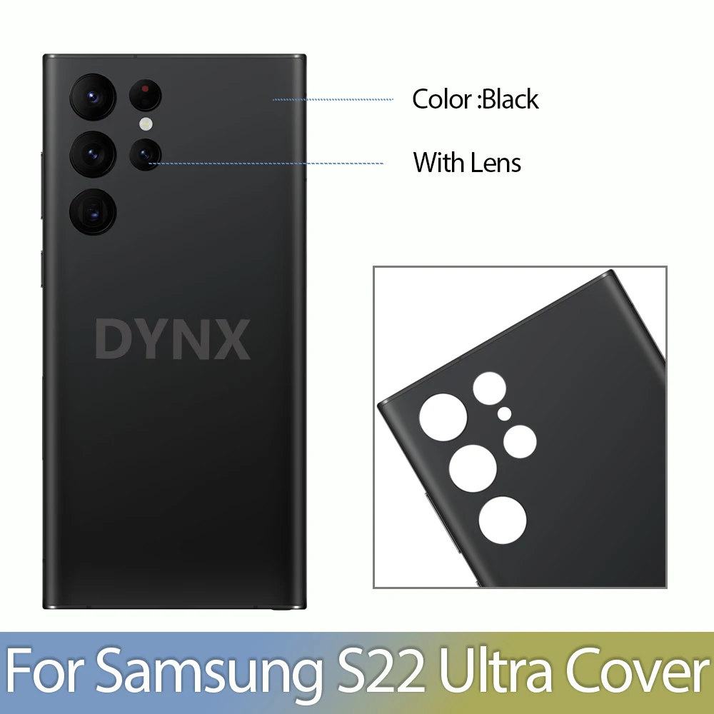 For Samsung Galaxy S22 Ultra Battery Back Cover 3D Glass Panel Rear Door Housing Case Camera Lens Replace S22U image 2