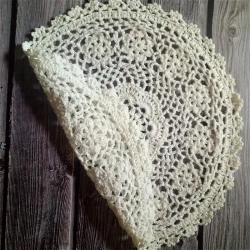 New Crochet Table Placemat Insulation Food Pad Cotton Lace Flowers Christmas Doily Coffee Mug Drink Coaster Set Weddings Kitchen