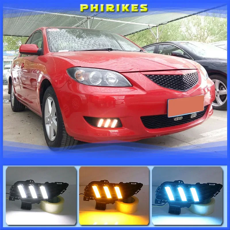 

2PCS LED Daytime Running Light For Mazda 3 Axela 2006-2009 Flowing Turn Signal Relay ABS 12V DRL Fog Lamp Decoration