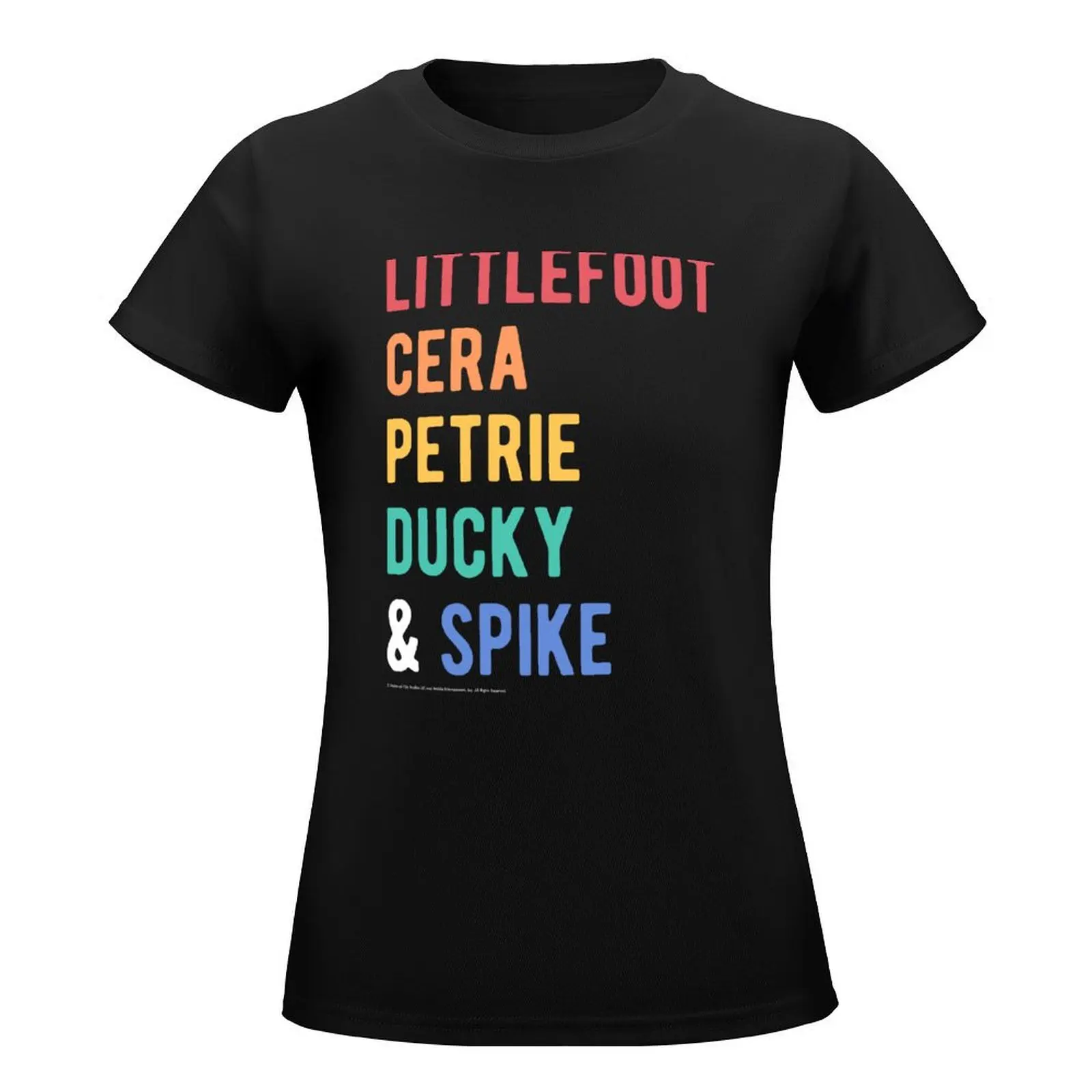 Land Before Time Littlefoot Cera Petrie Ducky & Spike List T-Shirt tops animal print shirt for girls white t shirts for Women