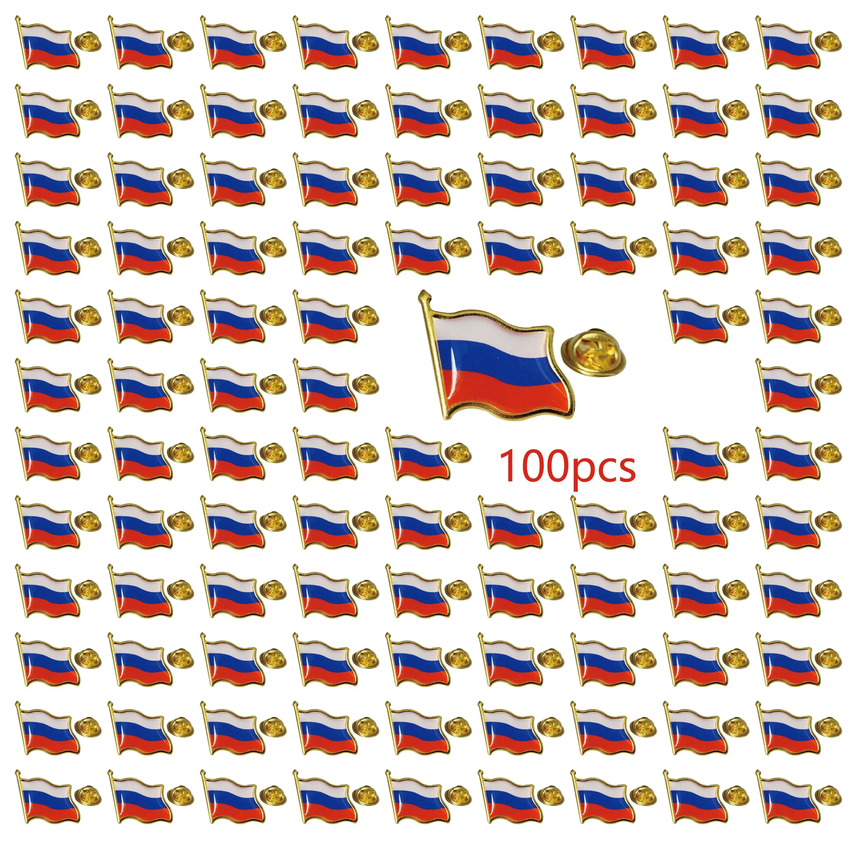 

Pack Metal Russia Flag Lapel Pin Waving Russian Pins bulk Patriotic Badge Souvenir Gifts