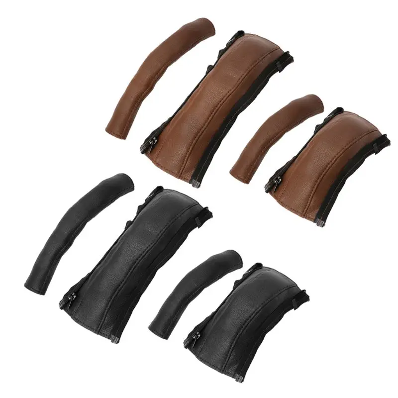 

4 pc Baby stroller Handle PU Leather Pushchair Armrest for Case Protective Cover