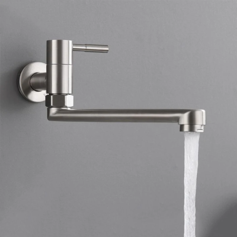 

Convenient Handed Wall Mount Kitchen Tap Space saving Sink Tap Durable Suitable for Double Sinks & Easy to Install