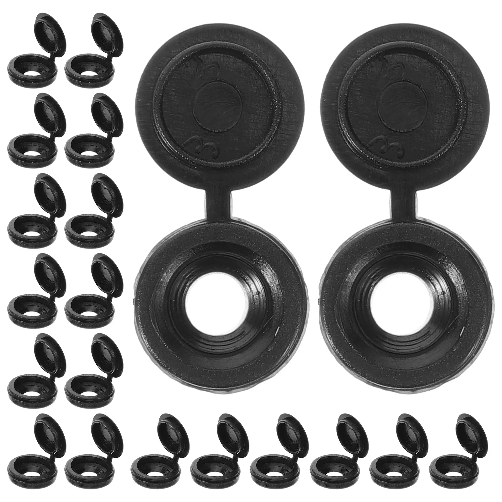 

100Pcs Screw Cap Hinged Plastic Cover for Self-Tapping Screws Decorative Hole Concealer Furniture Cabinet Finish Accessory