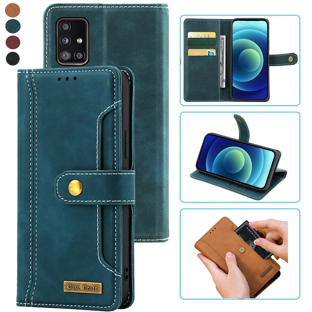 For Samsung Galaxy A51 case magnetic flip Leather Phone Cover on For Samsung A51 case A515F Coque Samsung A51 5G case A516B