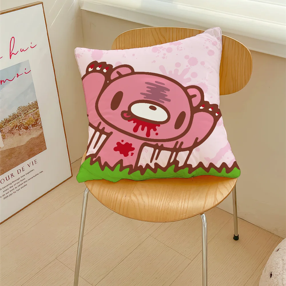 Cute G-Gloomys Bear Cartoon Pillow Case Sofa Decorative Home Double-sided Printing Short Plush Cushion Cover