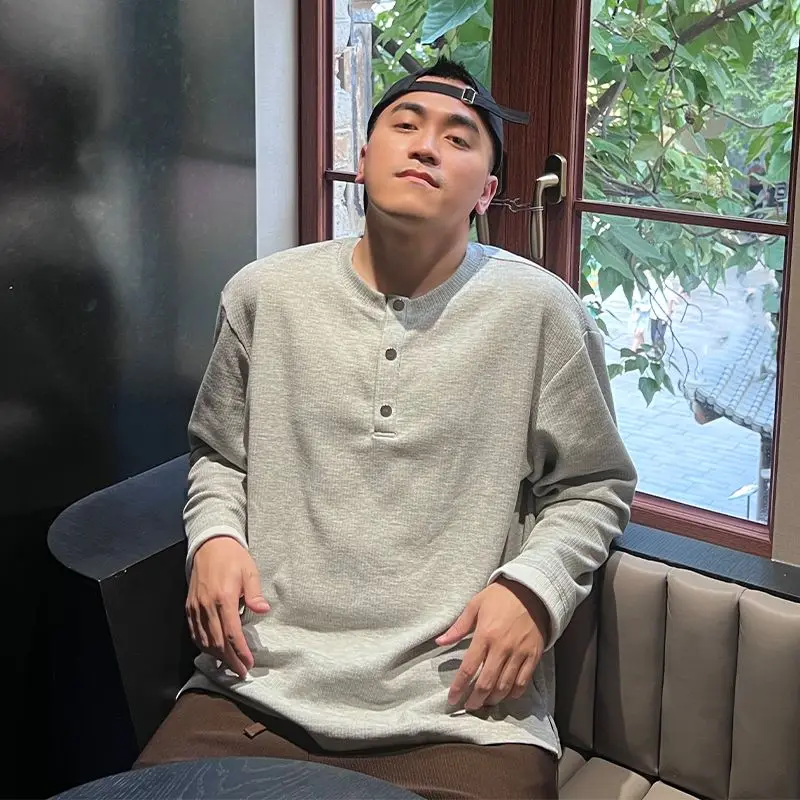 

Мужской пуловер с круглым вырезом, осень-зима, толстовка в корейском стиле, одежда Y2k, новинка в добро пожаловать, серая мужская толстовка с круглым вырезом