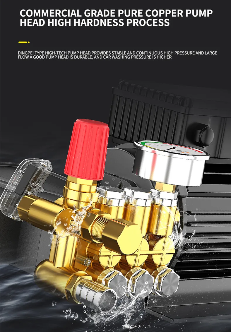 Hogedruk Auto Wielreiniger Krukaspomp 150bar Hogedruk Waternevel Jet Wasmachine Elektrische Auto Hogedrukreiniger