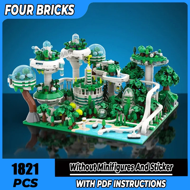

Exquisite new product MOC building block model, future green city technology, modular children's toy gift DIY assembly set