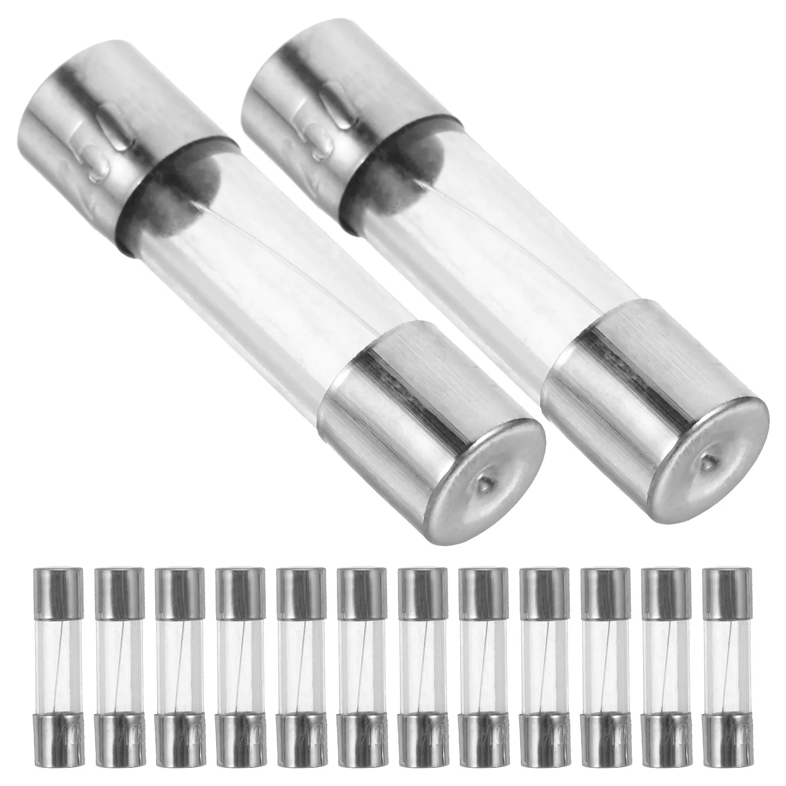 

100Pcs 5a 250V Glass Fuse Tube Christmas Light Replacement Copper Material Circuit Protection for Christmas Lights