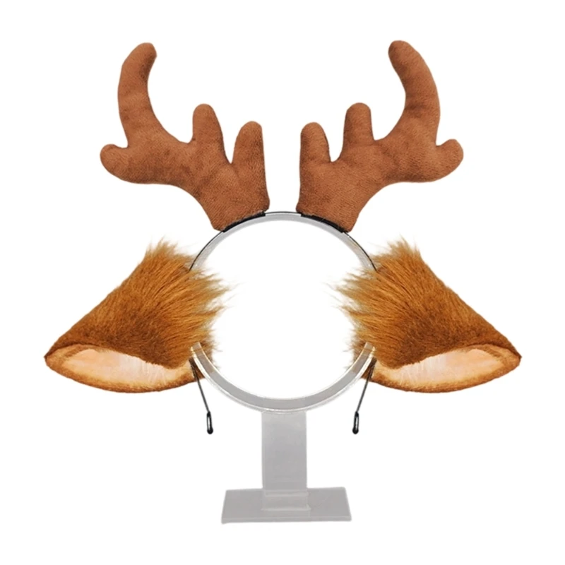

Comfortable Plush Reindeer Antlers Hairband with Soft Bendable Design for Various Event Gathering Dressingup Props