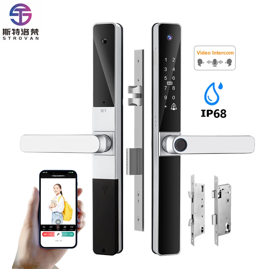 

STLF Oem&odm Tuya Smart Wifi Peephole Lock Fingerprint Waterproof IP 68 Aluminium Smart Door Lock