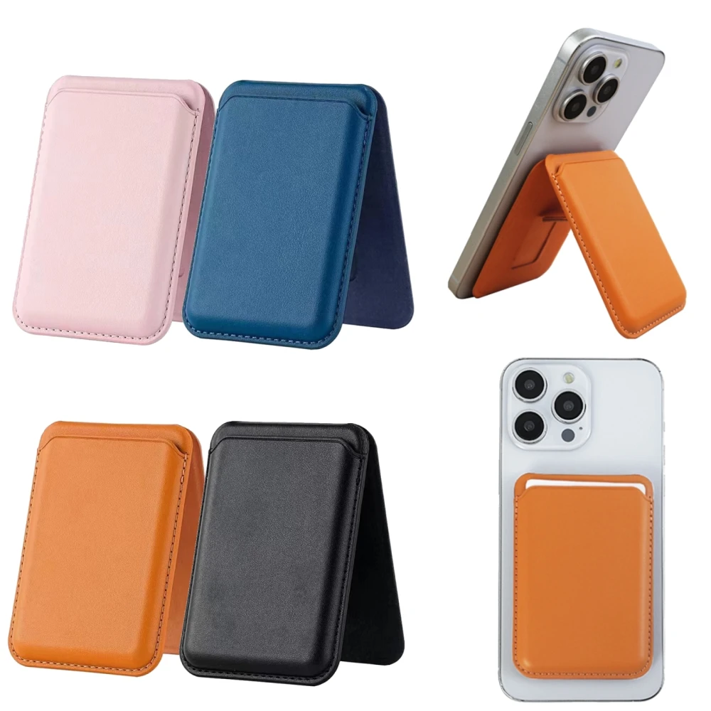 Multifunktionaler magnetischer Kartenhalter aus Leder für Magsafe für iPhone 16 15 14 13 12, Telefonbank-ID-Karten-Geldbörsen-Schutzhülle