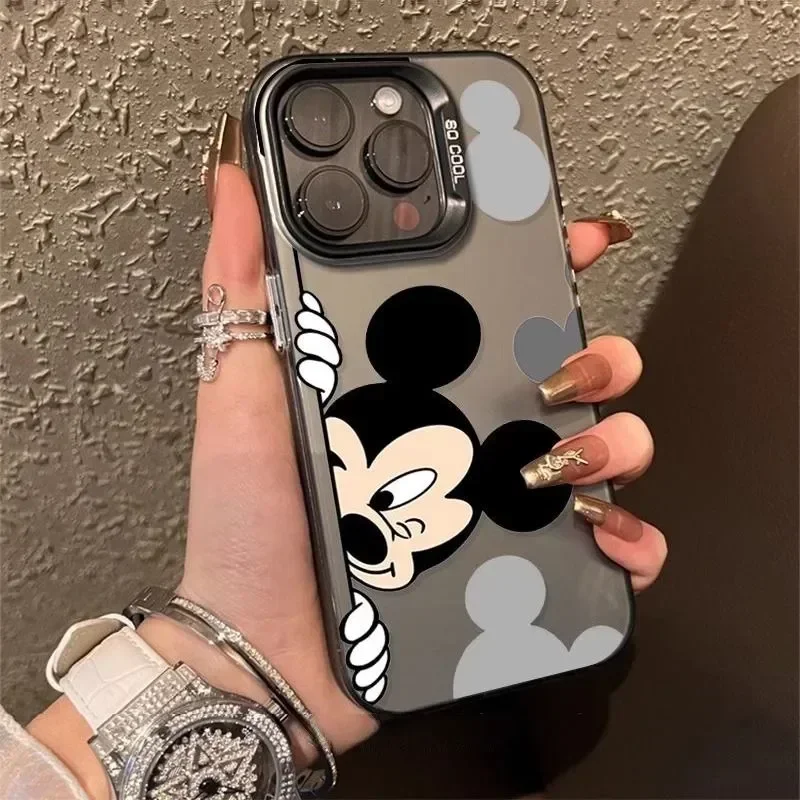 Disneys Mickey Minnie Mouse Happy Blink Phone Case For iPhone 15 14 13 12 11 Pro Max 7 8 Plus XR XS MAX Mini Y2K Naughty Cover