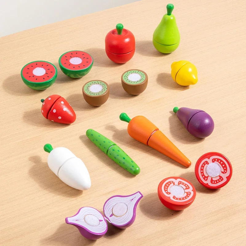 Jouets de Simulation de cuisine, jeu classique en bois, éducatif Montessori pour enfants, cadeau pour enfants, ensemble de coupe de fruits et légumes