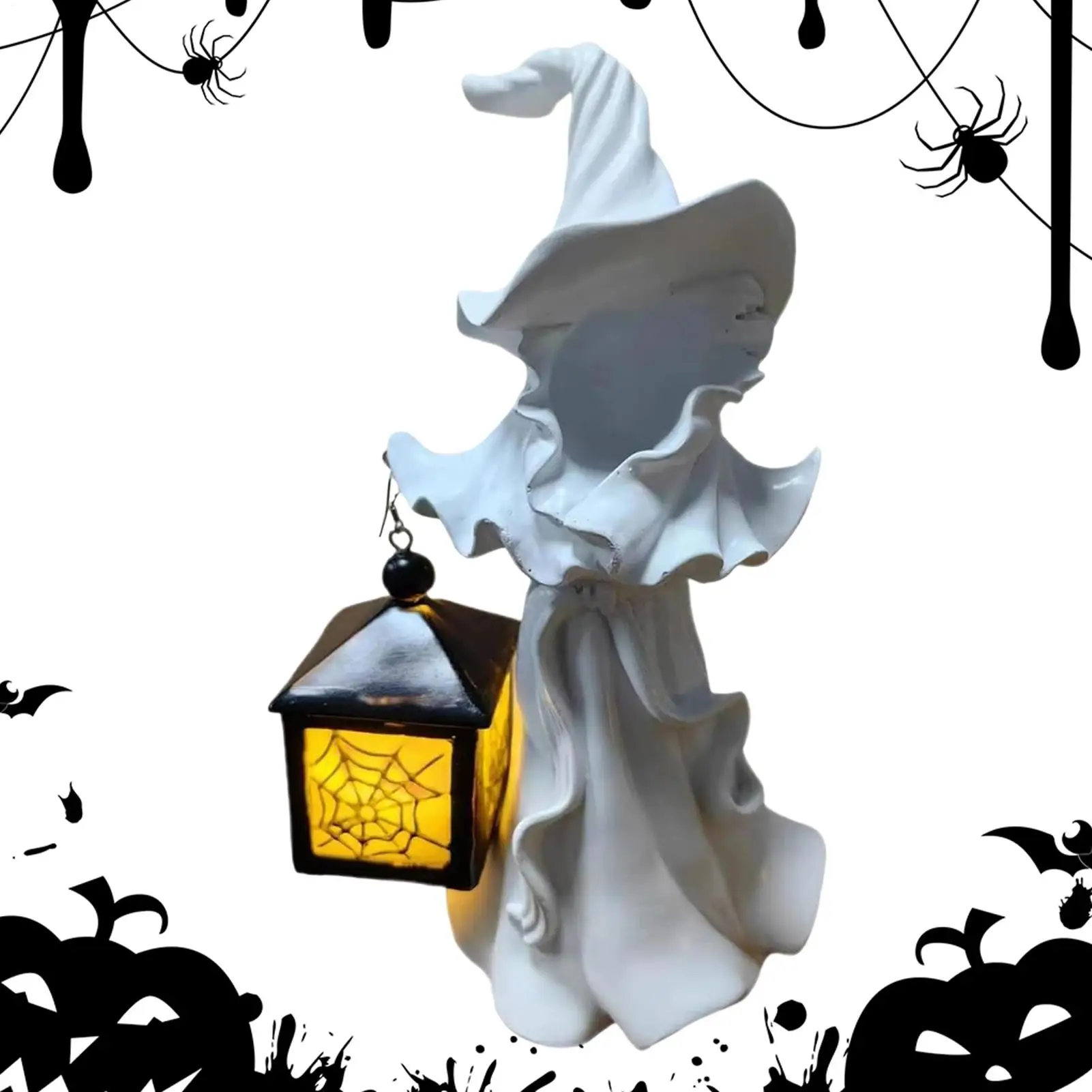 

Статуэтки и статуи ведьмы, жуткая статуя ведьмы на Хэллоуин со светом, центральные элементы стола, декор стола для камина, гостиной