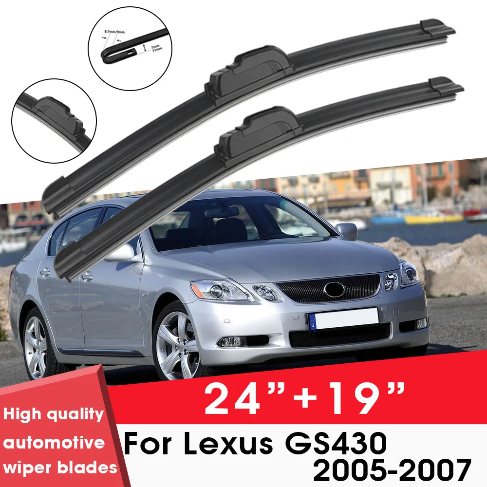 

Car Wiper Blade Blades For Lexus GS430 2005-2007 24"+19" Windshield Windscreen Clean Rubber Silicon Cars Wipers Accessories