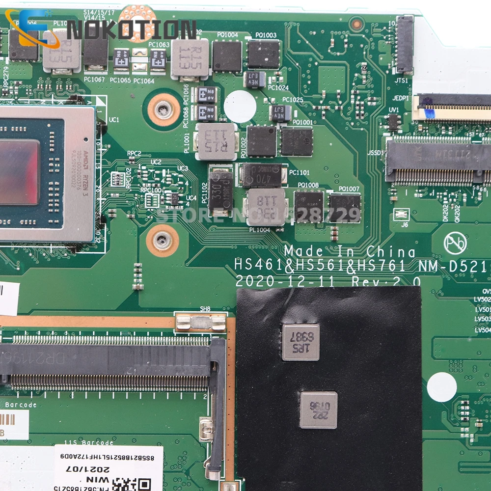 5B21B85215 HS461 HS561 HS761 NM-D521 For Lenovo IdeaPad 3-15ALC6