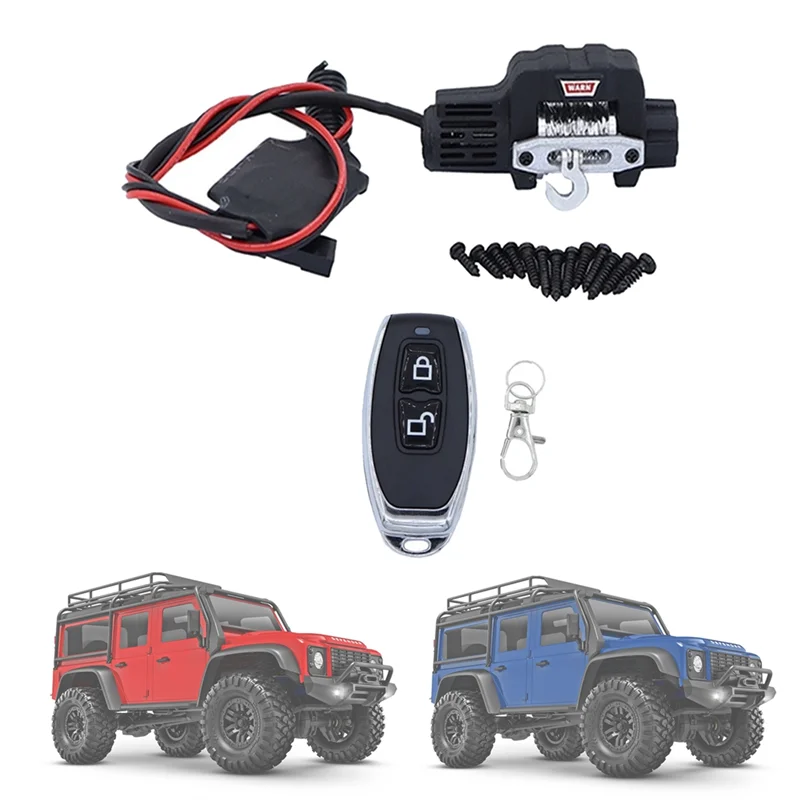 RC Car Mini Winch and Remote Control for TRX4M 1/18 RC Crawler Car Upgrade Parts Accessories