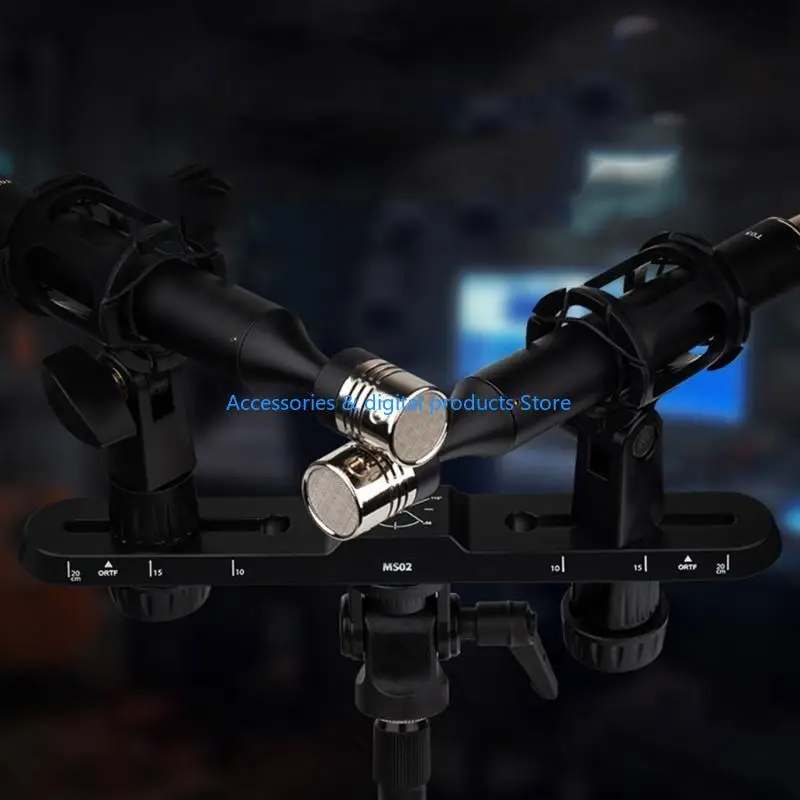 77JD MS02 Microphone Holder 360°Omnidirectional Sound with Stable Mic Bar