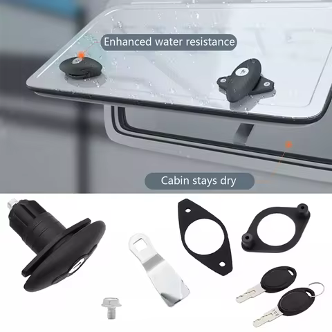 Caravan T-Handle Lock With 2 Keys RV Cabin Door Lock Compression Seal Lock Luggage Flat Cabin Door Lock For Caravan Motorhom