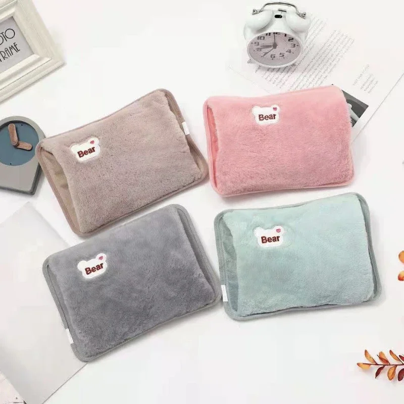 Double-sided Plush Hot Water Bag, New Rechargeable Electric Warmer, Intelligent Control Warm Handbag, Girls Winter Warming