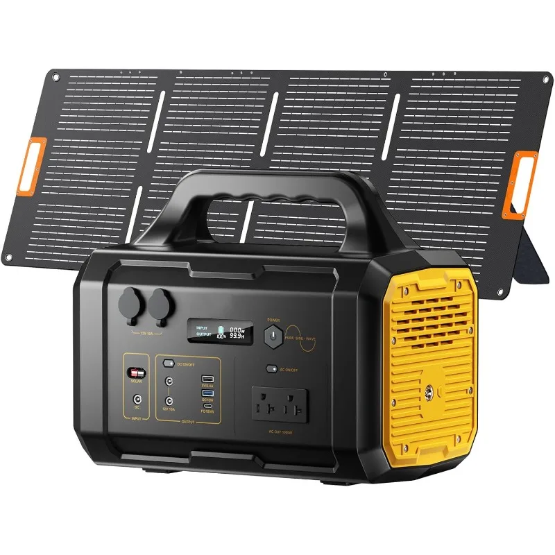 Solar Generator 1075Wh Portable Power Station with Solar Panel Included, Solar Powered Generator LiFePO4 (LFP) Battery with