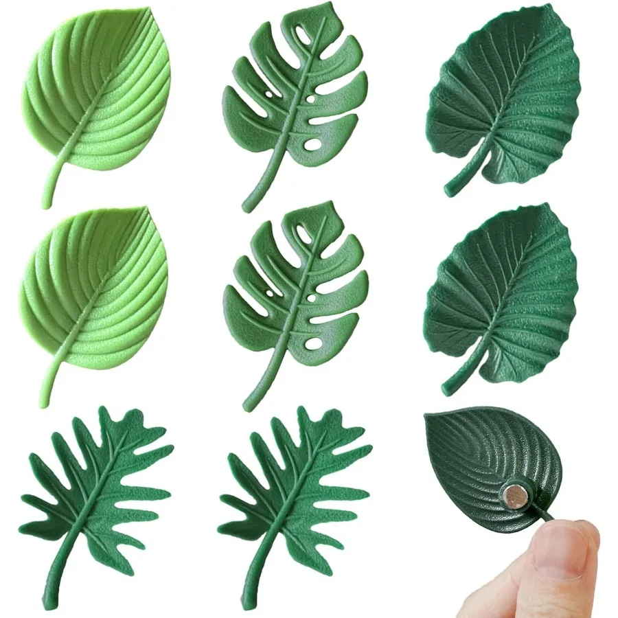 

Plant Fridge Magnets8 Pcs Mini Tropical Leaves Refrigerator Magnets Cute Magnets for Locker Fridge Home Office Decor 3D Monster