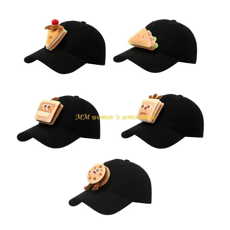

Q39C Cartoon Hamburger Вышитый вышитый бейсбольный шляпа Машина для умываемого хлопка Комфортно для взрослых детей каждый день