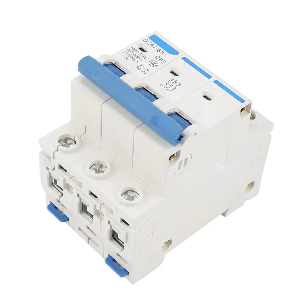 RCCB DZ47-63 Residual Current Circuit Breaker 63A 3Pole Current Circuit Breaker 400V 63A RCCB Circuit Protection