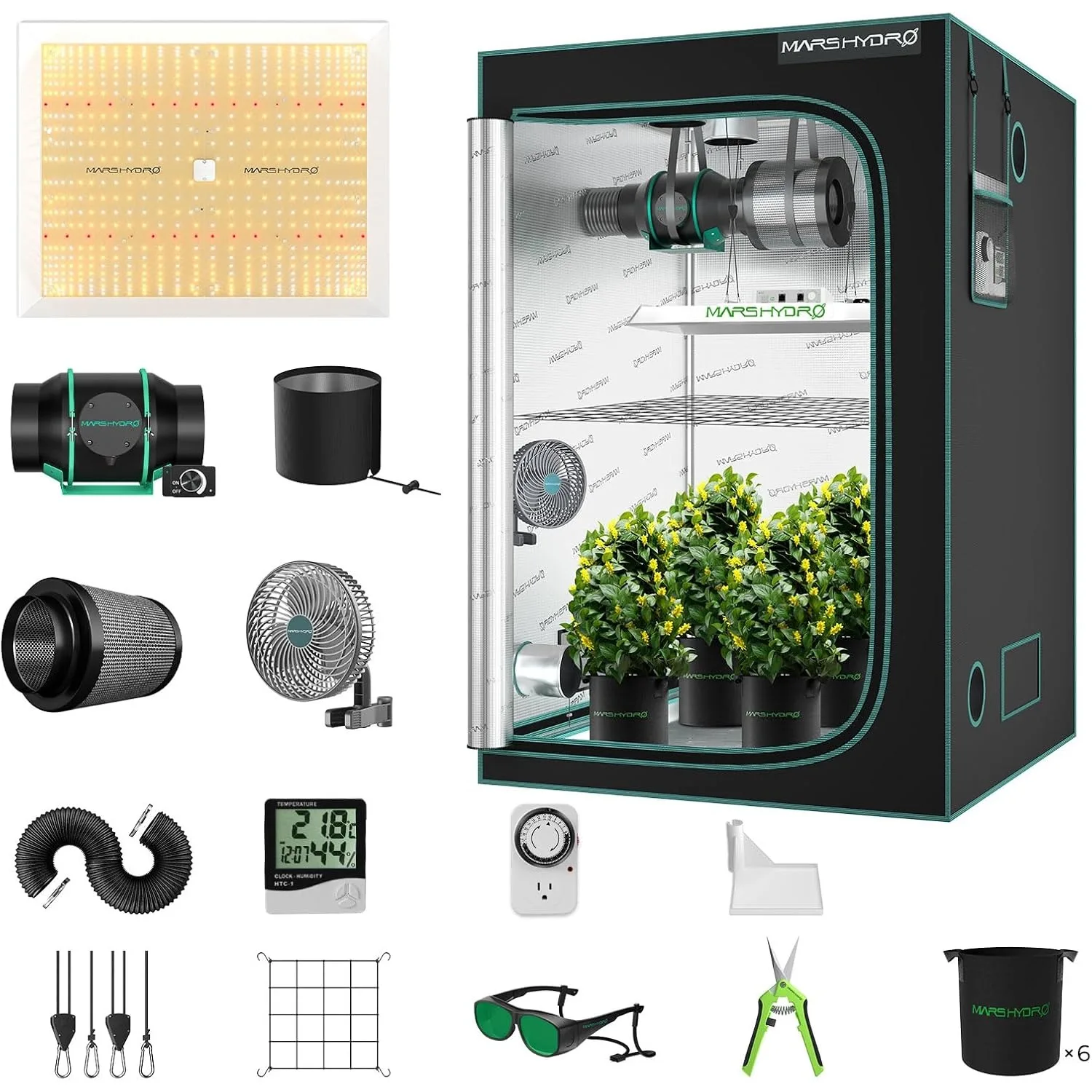 4x4 Grow Tent Kit Complete 300W TSW2000 Dimmable Light 684Pcs LED 48