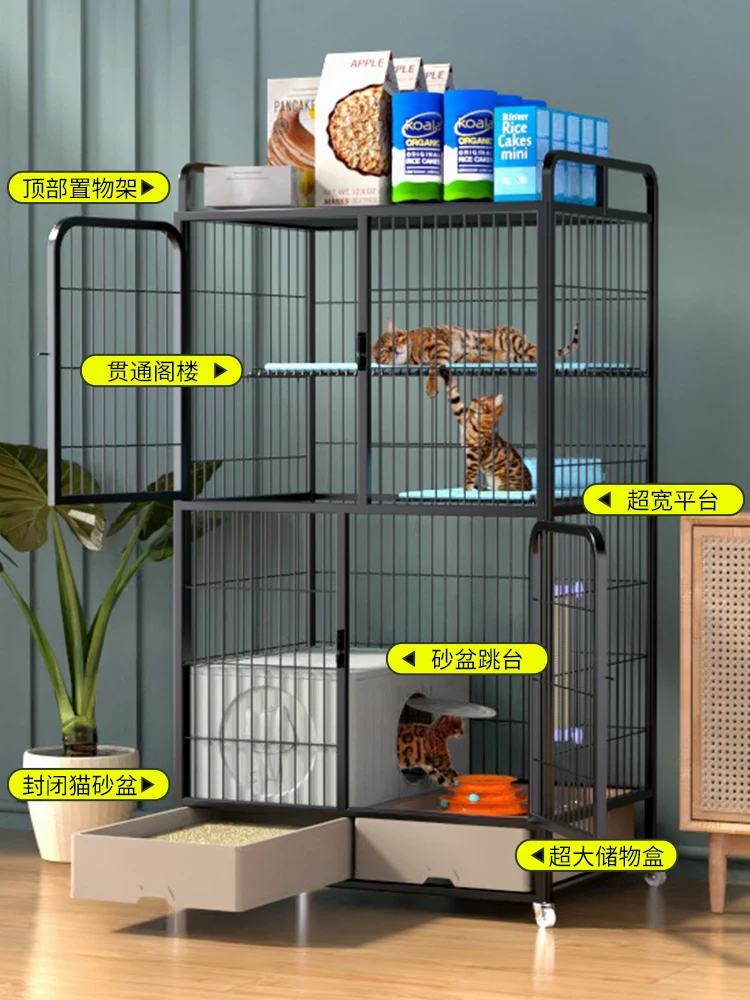قفص قطط منزلي داخلي مكون من أربعة طوابق قفص قطط فيلا مساحة كبيرة مجانية
