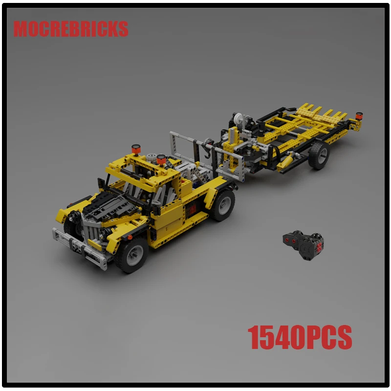 Creative Engineering Vehicle Model Building Block MOC Tow Truck With Trailer City Transport Series Bricks Toys Boy's Xmas Gifts