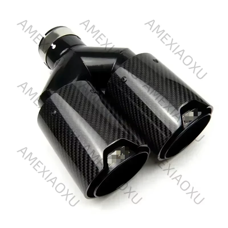 2 Pcs Carbon Fiber Universal M Performance Exhaust Pipe End Muffler Tips for B 5 Series F10 X3F25 X4 X5 F15 resonator exhaust