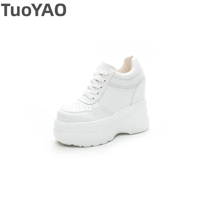 

11cm Microfiber Leather Chunky Sneaker Loafer Spring Autumn Platform Wedge Vulcanize Vulcanize High Bran Women Shoes