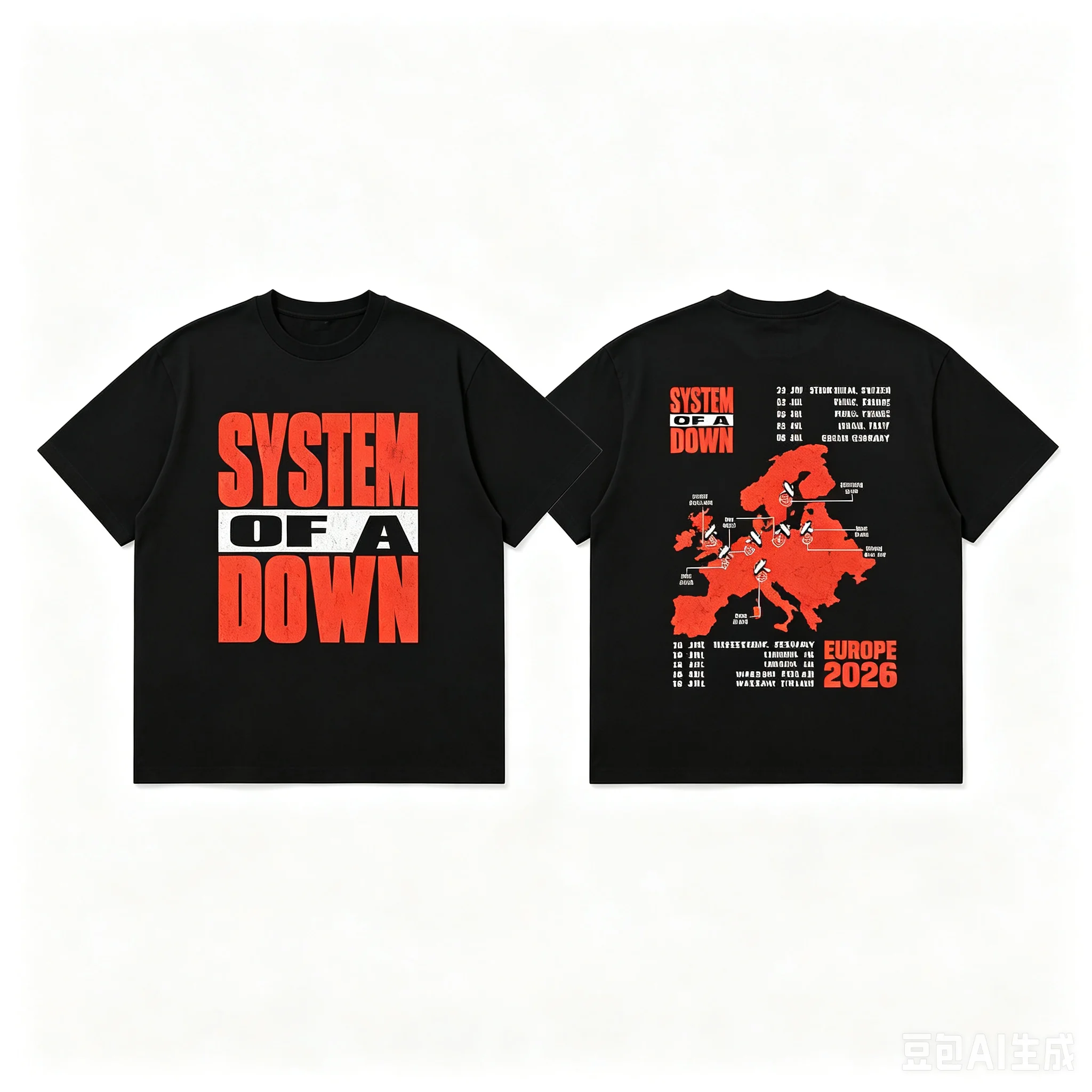 1 Stück System Of A Down EU- und UK-Tour 2026 Fan-Geschenk Baumwoll-T-Shirt Unisex Herren Damen Kinder Streetwear Lässiges Kurzarm-Oberteil