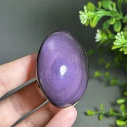 Natural Gemstone Rainbow Obsidian Palm Play Mineral Energy Reiki Healing Meditation Home Feng Shui Decoration Gift