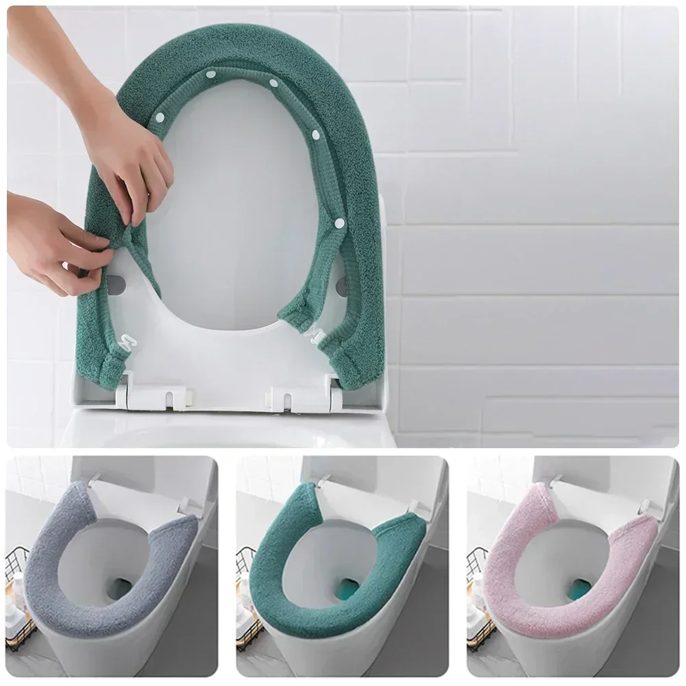 Bathroom Toilet Seat Thickened Toilet Washable Soft Warmer Mat Cover Pad Closestool Mat Seat Case Toilet Lid Accessories