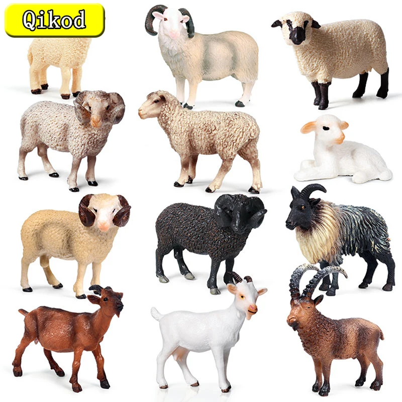 Realistic Poultry Animals Simulation Goat Alpaca Lamb Antelope Ranch Poultry Model PVC Action Figure Figurines Education Kid Toy