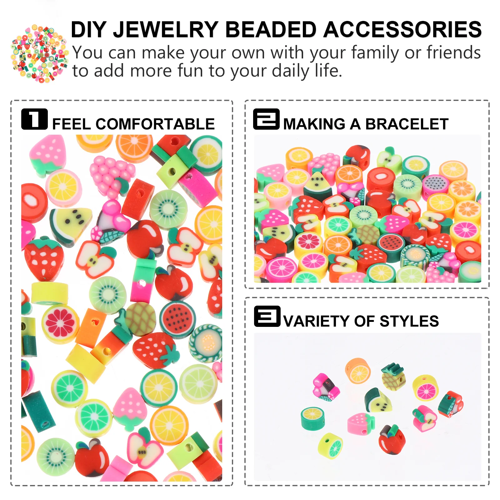 

80Pcs DIY Clay Bead Charms Loose Spacer Beads for Craft Jewelry Making Projects Bracelets Necklaces Ankle Accessories Halloween