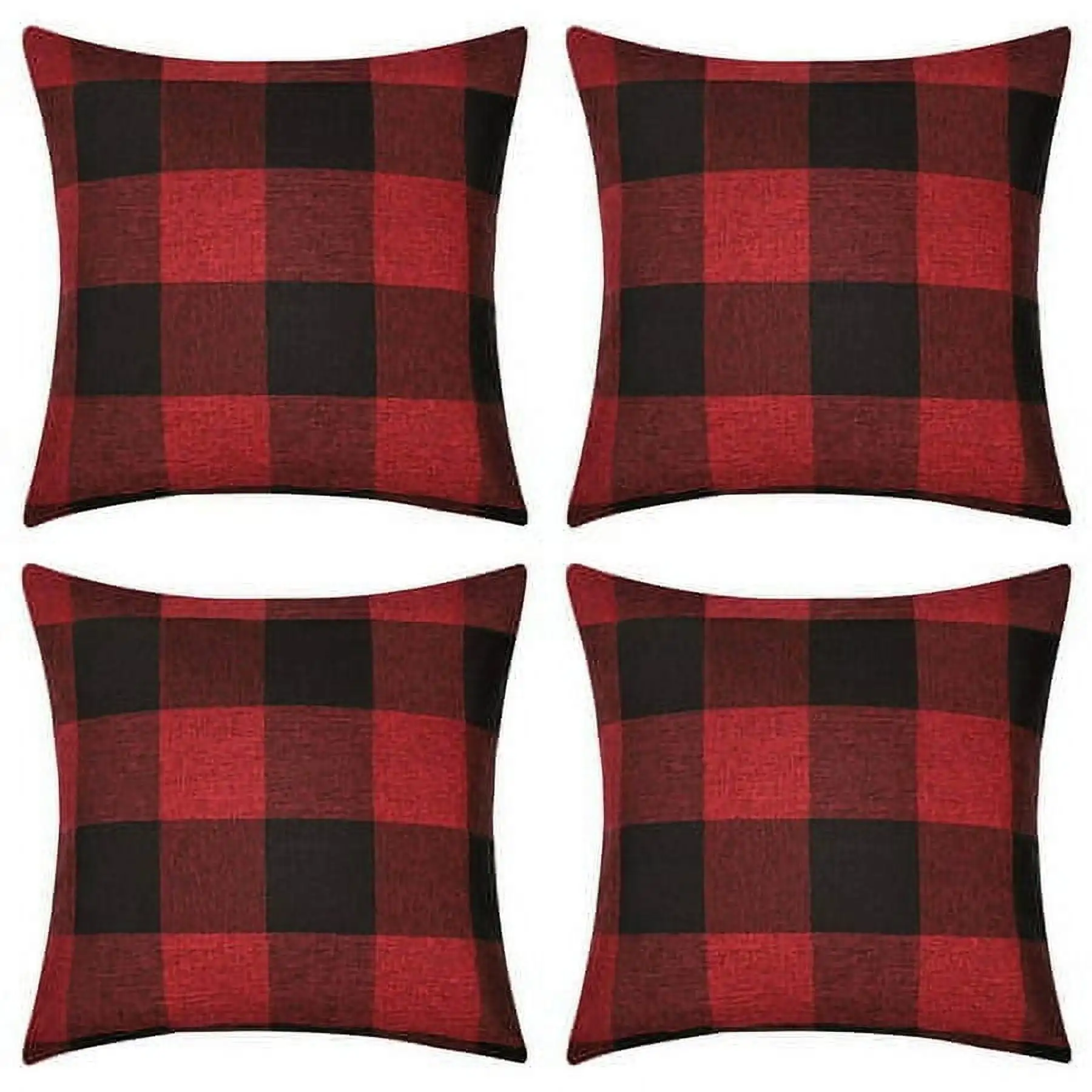 Buffalo Check Plaid Christmas Pillow Covers Set