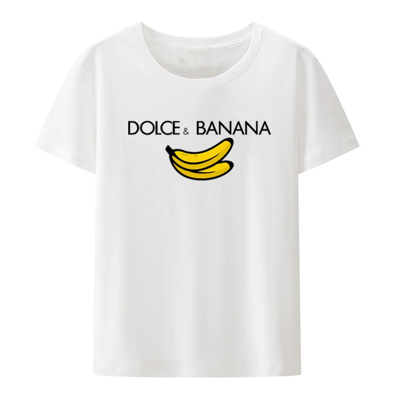 Dolce & Banana Print Mens T-shirts Crewneck Breathable Tops Modal Comfortable TShirt Men's Short Sleeve XS-4XL Tees Shirts