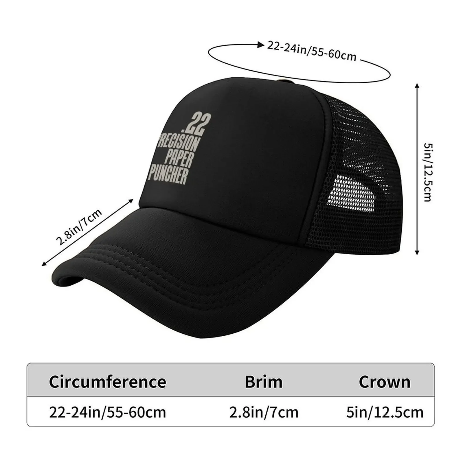 22 Rifle largo - Gorra de béisbol perforadora de papel de precisión Protector solar Protección UV Sombrero solar Sombrero para niños Moda Hombres Mujeres