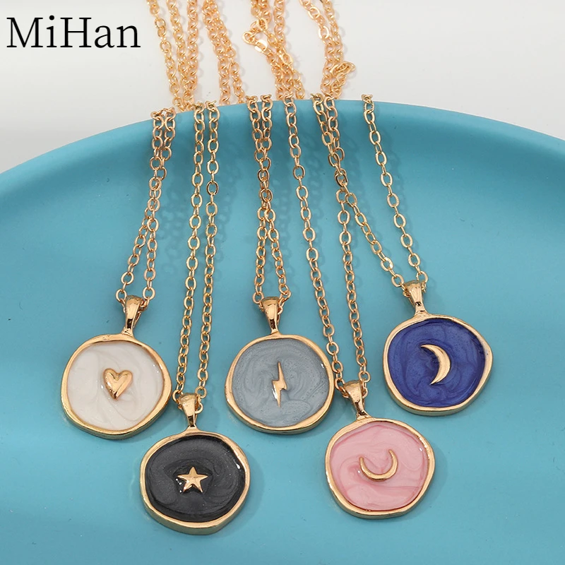 

MiHan Modern Jewelry Sweet Korean Temperament Metal Pendant Necklace For Women Fashion Accessories 2024 Trend New