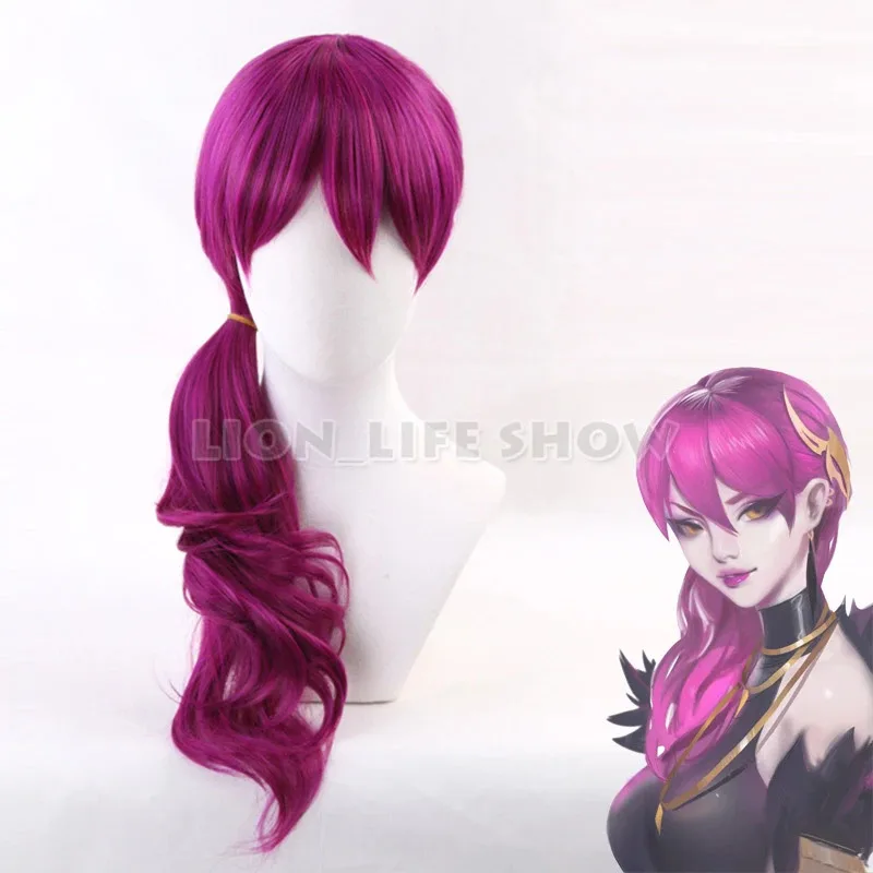 ABC123Game Character LOL K/DA Evelynn Wigs Rose Red KDA Heat Resistant Synthetic Hair Perucas Cosplay Wigx;3,f'6,h.7;j view 2