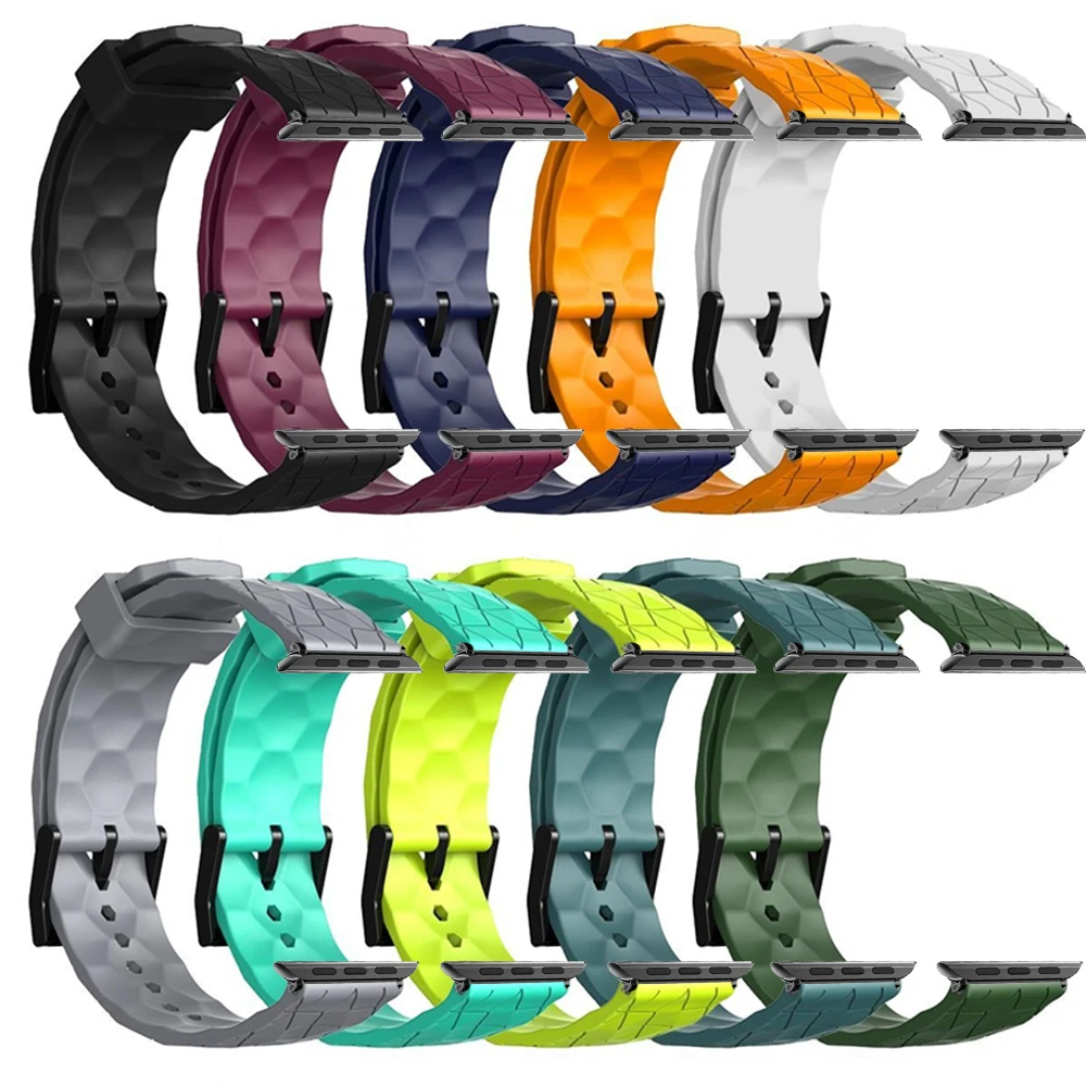 Football Pattern Strap For apple watch band 44mm 40mm 45mm 49mm 41mm 38mm Pulseira Bracelet iwatch ultra 2 Series SE 3 5 6 7 8 9