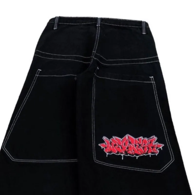 American Fashion Hip Hop Oversized Loose Jeans Women Street Y2K New Wide-leg Pants Unisex Jeans Harajuku Y2K punk view 2